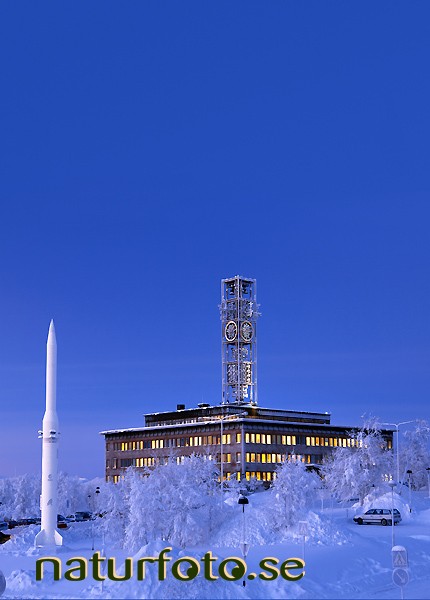 Esrangeraket maxus och stadshuset, kiruna, lappland  