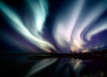 speglande norrsken - northern lights
aurora borealis